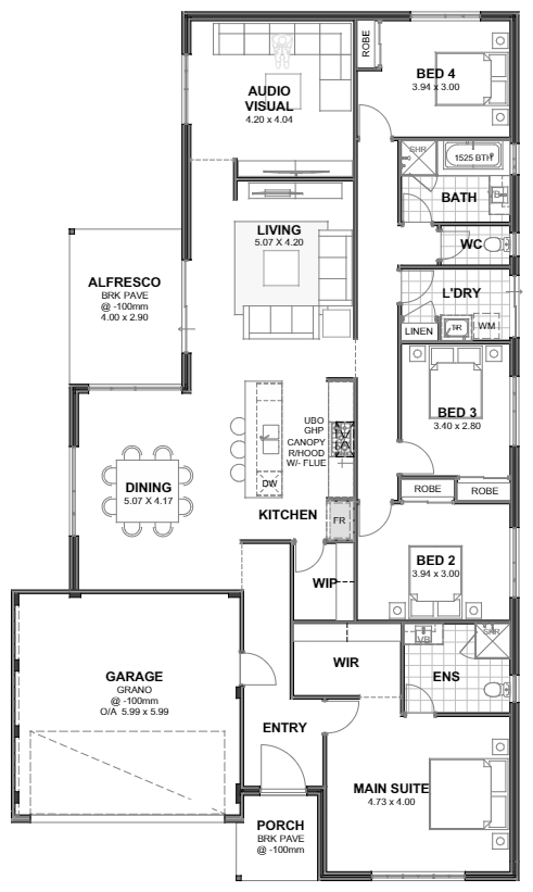 Manhattan — 4x2, 15m lot home design floor plan, Perth