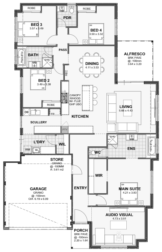 Horizon — 4x2, 15m lot home design floor plan, Perth