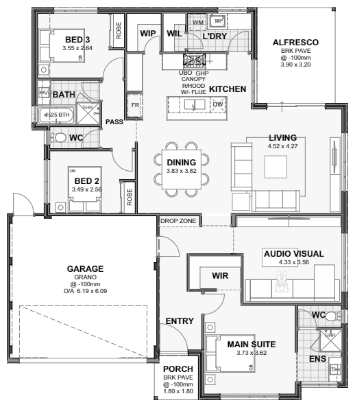 Soho — 3x2, 15m lot home design floor plan, Perth
