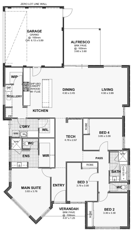 Summerland — 4x2 corner lot home design floor plan, Perth