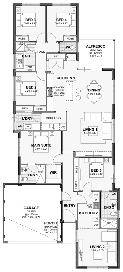 Casa-Nova — 5x3, 12.5m lot home design floor plan, Perth