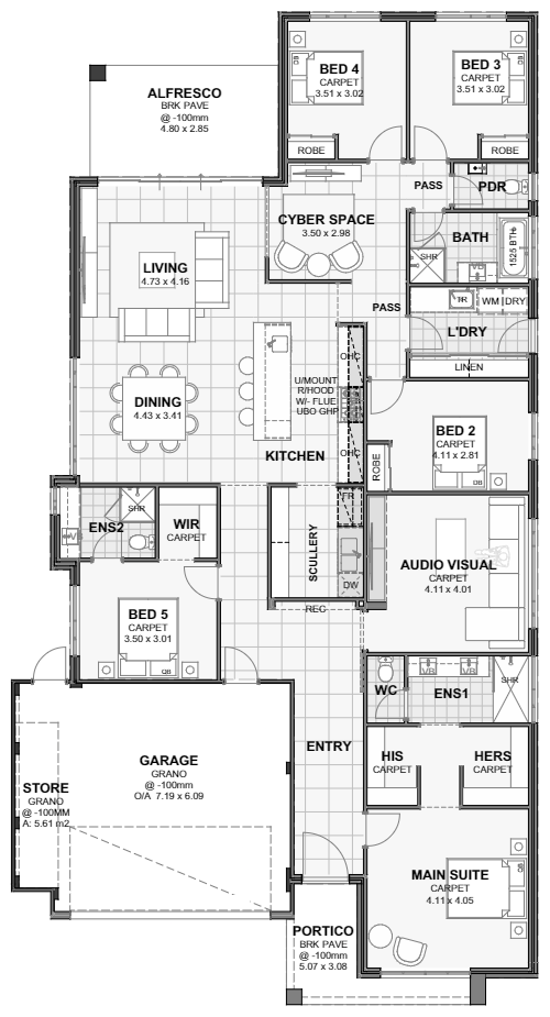 Brightside — 5-bed, 15m lot home design floor plan, Perth